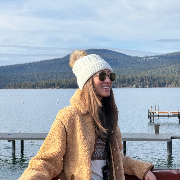 Sandro Leather-Trim Teddy Coat - Picture 5 of 5